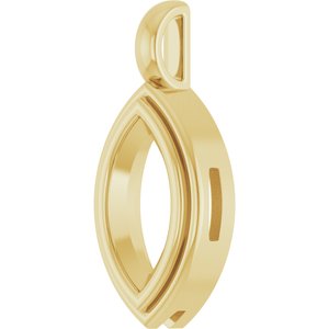 10K Yellow Gold 11x5.5 mm Marquise Charm/Pendant Mounting – image 4