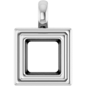 Sterling Silver 7x7 mm Square Charm/Pendant Mounting – image 2
