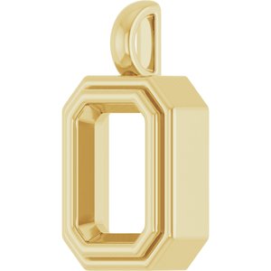 18K Yellow Gold 10x7 mm Emerald Charm/Pendant Mounting – image 4