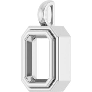 Platinum 10x7 mm Emerald Charm/Pendant Mounting – image 4
