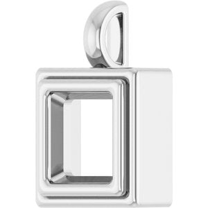 10K X1 White Gold 7.5x7.5 mm Square Charm/Pendant Mounting – image 4
