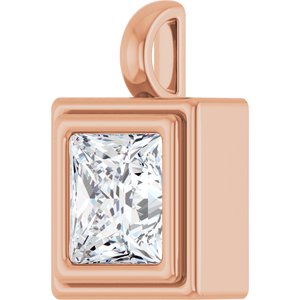 18K Rose Gold 7.5x7.5 mm Square Charm/Pendant Mounting – image 3