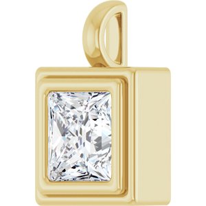 14K Yellow Gold 7.5x7.5 mm Square Charm/Pendant Mounting – image 3