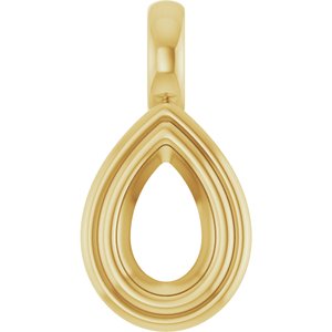 10K Yellow Gold 7x4.5 mm Pear Charm/Pendant Mounting – image 2