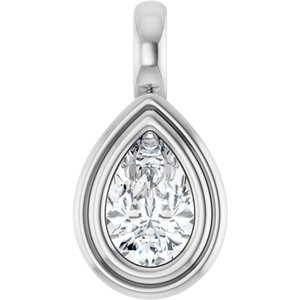 18K Palladium White Gold 7x4.5 mm Pear Charm/Pendant Mounting