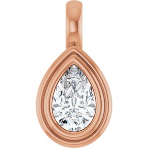 14K Rose Gold 7x4.5 mm Pear Charm/Pendant Mounting