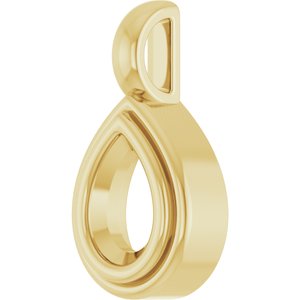 14K Yellow Gold 6.5x4.5 mm Pear Charm/Pendant Mounting – image 4