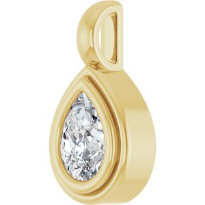 14K Yellow Gold 6.5x4.5 mm Pear Charm/Pendant Mounting – image 3