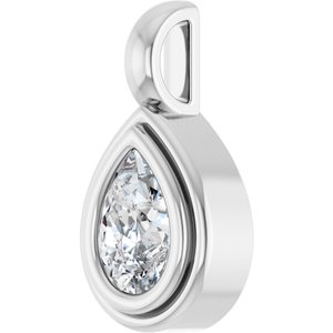 14K White Gold 6.5x4.5 mm Pear Charm/Pendant Mounting – image 3