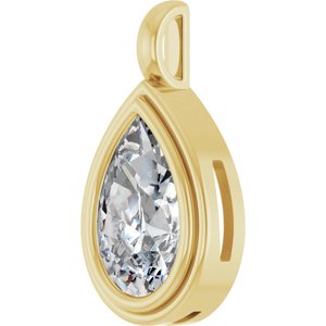 10K Yellow Gold 14x9 mm Pear Charm/Pendant Mounting – image 3