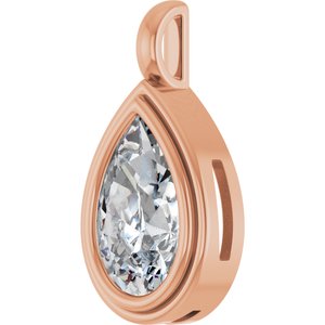 10K Rose Gold 14x9 mm Pear Charm/Pendant Mounting – image 3