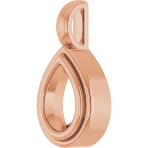 14K Rose Gold 7x4.5 mm Pear Charm/Pendant Mounting – image 4