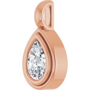 14K Rose Gold 7x4.5 mm Pear Charm/Pendant Mounting – image 3