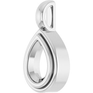 14K X1 White Gold 7x4.5 mm Pear Charm/Pendant Mounting – image 4
