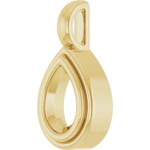 10K Yellow Gold 7x4.5 mm Pear Charm/Pendant Mounting – image 4