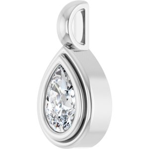 18K White Gold 7x4.5 mm Pear Charm/Pendant Mounting – image 3