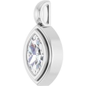 10K X1 White Gold 8x4.5 mm Marquise Charm/Pendant Mounting – image 3