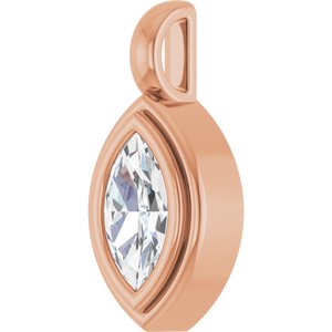 10K Rose Gold 8x4.5 mm Marquise Charm/Pendant Mounting – image 3