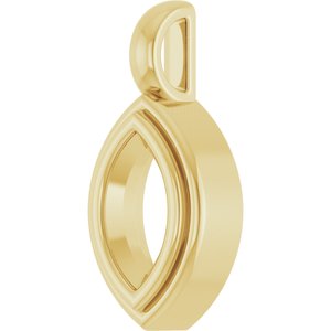 18K Yellow Gold 8x4.5 mm Marquise Charm/Pendant Mounting – image 4