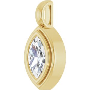 18K Yellow Gold 8x4.5 mm Marquise Charm/Pendant Mounting – image 3