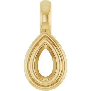 14K Yellow Gold 5x3 mm Pear Charm/Pendant Mounting – image 2