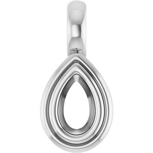 Platinum 5x3 mm Pear Charm/Pendant Mounting – image 2