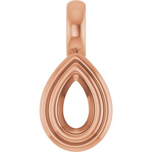 10K Rose Gold 5x3 mm Pear Charm/Pendant Mounting – image 2