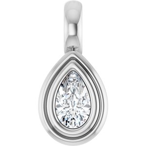 Platinum 5x3 mm Pear Charm/Pendant Mounting