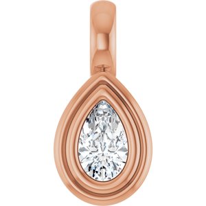 18K Rose Gold 5x3 mm Pear Charm/Pendant Mounting