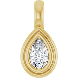 14K Yellow Gold 5x3 mm Pear Charm/Pendant Mounting