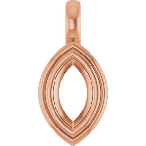 10K Rose Gold 8x4.5 mm Marquise Charm/Pendant Mounting – image 2