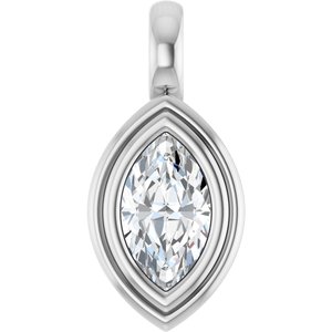 Sterling Silver 8x4.5 mm Marquise Charm/Pendant Mounting