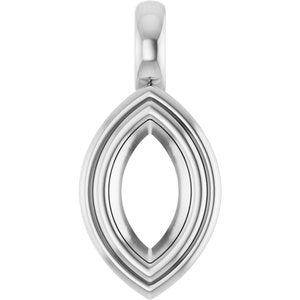 18K X1 White Gold 8x4.5 mm Marquise Charm/Pendant Mounting – image 2