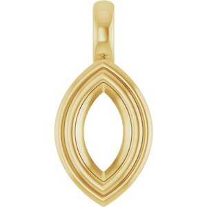 10K Yellow Gold 8x4.5 mm Marquise Charm/Pendant Mounting – image 2