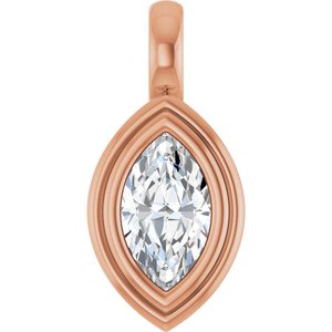 10K Rose Gold 8x4.5 mm Marquise Charm/Pendant Mounting