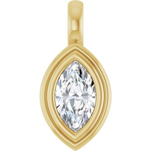 10K Yellow Gold 8x4.5 mm Marquise Charm/Pendant Mounting