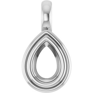 Continuum Sterling Silver 6.5x4.5 mm Pear Charm/Pendant Mounting – image 2