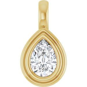 14K Yellow Gold 6.5x4.5 mm Pear Charm/Pendant Mounting