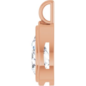 18K Rose Gold 14x9 mm Pear Charm/Pendant Mounting – image 5