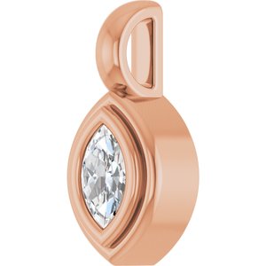 14K Rose Gold 5x3 mm Marquise Charm/Pendant Mounting – image 3