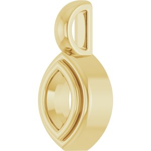 14K Yellow Gold 5x3 mm Marquise Charm/Pendant Mounting – image 4