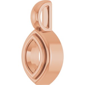 14K Rose Gold 5x3 mm Marquise Charm/Pendant Mounting – image 4