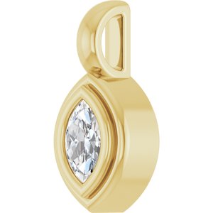 18K Yellow Gold 5x3 mm Marquise Charm/Pendant Mounting – image 3