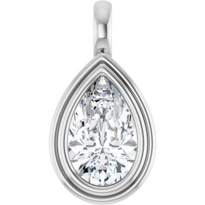 18K Palladium White Gold 12x7.5 mm Pear Charm/Pendant Mounting