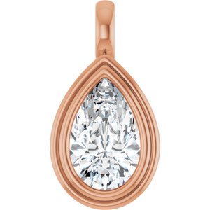10K Rose Gold 12x7.5 mm Pear Charm/Pendant Mounting