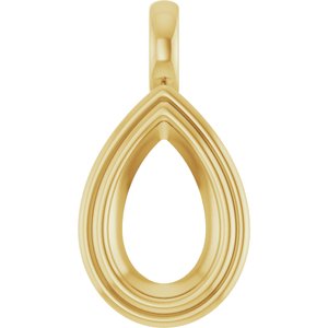 10K Yellow Gold 12x7.5 mm Pear Charm/Pendant Mounting – image 2