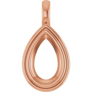 10K Rose Gold 12x7.5 mm Pear Charm/Pendant Mounting – image 2