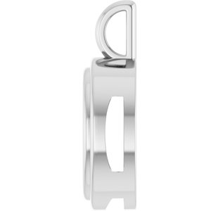 Platinum 13x11 mm Oval Charm/Pendant Mounting – image 6