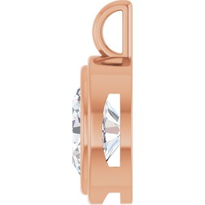 10K Rose Gold 13x11 mm Oval Charm/Pendant Mounting – image 5