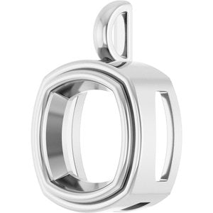 Platinum 14x14 mm Cushion Charm/Pendant Mounting – image 4